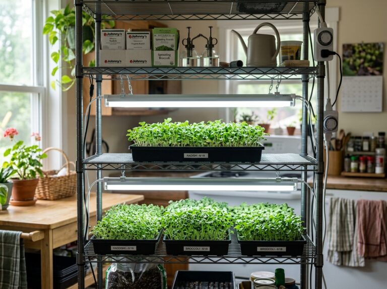 beginner microgreens light setup